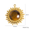 Wholesale Jewelry Retro Style Stainless Steel Tiger Eye Stone Inlay Pendant With Vacuum In Furnace Electroplating