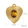 Wholesale Jewelry Retro Style Stainless Steel Tiger Eye Stone Inlay Pendant With Vacuum In Furnace Electroplating