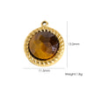 Wholesale Jewelry Retro Style Stainless Steel Tiger Eye Stone Inlay Pendant With Vacuum In Furnace Electroplating