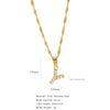 Wholesale Jewelry Retro Style Stainless Steel Water Wave Chain Pendant Necklace With English Letters And Constellation Pattern And Electroplating Design