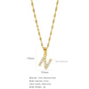 Wholesale Jewelry Retro Style Stainless Steel Water Wave Chain Pendant Necklace With English Letters And Constellation Pattern And Electroplating Design