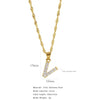 Wholesale Jewelry Retro Style Stainless Steel Water Wave Chain Pendant Necklace With English Letters And Constellation Pattern And Electroplating Design