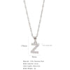 Wholesale Jewelry Retro Style Stainless Steel Water Wave Chain Pendant Necklace With English Letters And Constellation Pattern And Electroplating Design