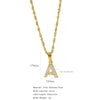 Wholesale Jewelry Retro Style Stainless Steel Water Wave Chain Pendant Necklace With English Letters And Constellation Pattern And Electroplating Design