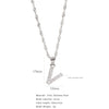 Wholesale Jewelry Retro Style Stainless Steel Water Wave Chain Pendant Necklace With English Letters And Constellation Pattern And Electroplating Design