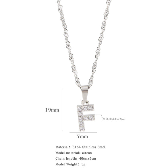 Wholesale Jewelry Retro Style Stainless Steel Water Wave Chain Pendant Necklace With English Letters And Constellation Pattern And Electroplating Design