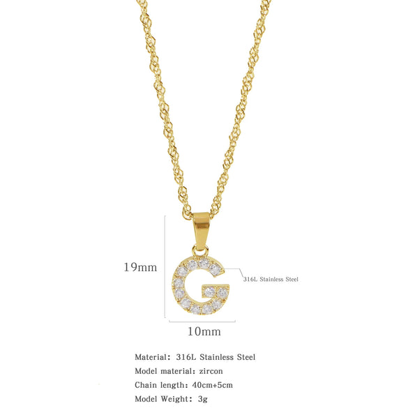 Wholesale Jewelry Retro Style Stainless Steel Water Wave Chain Pendant Necklace With English Letters And Constellation Pattern And Electroplating Design