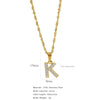 Wholesale Jewelry Retro Style Stainless Steel Water Wave Chain Pendant Necklace With English Letters And Constellation Pattern And Electroplating Design