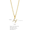 Wholesale Jewelry Retro Style Stainless Steel Water Wave Chain Pendant Necklace With English Letters And Constellation Pattern And Electroplating Design