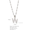 Wholesale Jewelry Retro Style Stainless Steel Water Wave Chain Pendant Necklace With English Letters And Constellation Pattern And Electroplating Design