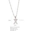 Wholesale Jewelry Retro Style Stainless Steel Water Wave Chain Pendant Necklace With English Letters And Constellation Pattern And Electroplating Design
