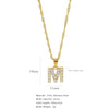Wholesale Jewelry Retro Style Stainless Steel Water Wave Chain Pendant Necklace With English Letters And Constellation Pattern And Electroplating Design