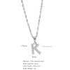 Wholesale Jewelry Retro Style Stainless Steel Water Wave Chain Pendant Necklace With English Letters And Constellation Pattern And Electroplating Design