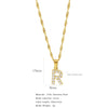 Wholesale Jewelry Retro Style Stainless Steel Water Wave Chain Pendant Necklace With English Letters And Constellation Pattern And Electroplating Design