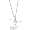 Wholesale Jewelry Retro Style Stainless Steel Water Wave Chain Pendant Necklace With English Letters And Constellation Pattern And Electroplating Design