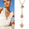 Wholesale Jewelry Retro Style Star Pendant Copper Electroplated Ochain Necklace For Ladies