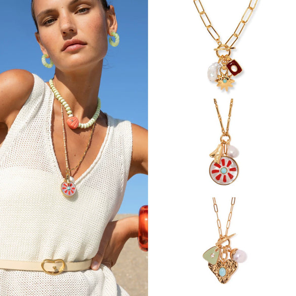 Wholesale Jewelry Retro Style Star Pendant Copper Electroplated Ochain Necklace For Ladies