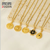 Wholesale Jewelry Retro Style Star 316L Stainless Steel And 316L Stainless Steel Electroplated Pendant Necklace For Women