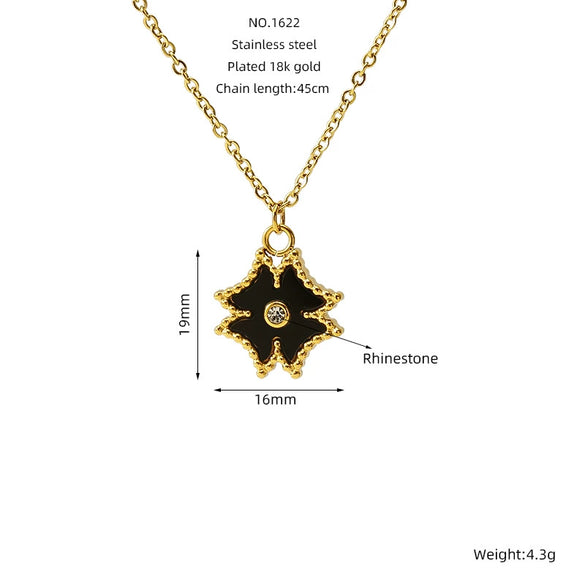Wholesale Jewelry Retro Style Star 316L Stainless Steel And 316L Stainless Steel Electroplated Pendant Necklace For Women