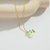 Wholesale Jewelry Retro Style Starfish Pendant Necklace Copper Electroplating Mixed Gemstone Setting O Chain For Women