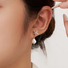 Wholesale Jewelry Retro Style Starfish S925 Sterling Silver Natural Pearl Electroplated Geometric Earrings For Women