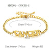 Wholesale Jewelry Retro Style Zodiac Bracelet Stainless Steel With Letters Numbers Text Electroplated