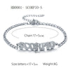 Wholesale Jewelry Retro Style Zodiac Bracelet Stainless Steel With Letters Numbers Text Electroplated