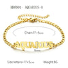 Wholesale Jewelry Retro Style Zodiac Bracelet Stainless Steel With Letters Numbers Text Electroplated