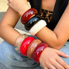 Wholesale Jewelry Retro Vintage Style Geometric Acrylic Plated Round Curved Bracelet