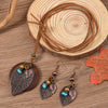 Wholesale Jewelry Retro Vintage Style Geometric Iron Sheet And Wooden Disc Handmade Women's Earrings Necklace
