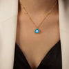 Wholesale Jewelry Retro Vintage Style Geometric 316L Stainless Steel Goldplated Dripping Oil Devil's Eye Pendant Necklace