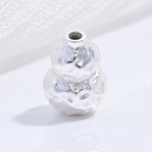 Wholesale Jewelry Retro Vintage Style Gourd Geometric Silver 925 Sterling Silver Hammered Beaded Pendant Bracelet Necklace