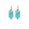 Wholesale Jewelry Retro Waterproof Stainless Steel With Natural Stone Cylindrical Pendant Electroplated Handmade Earrings Necklace Accessories