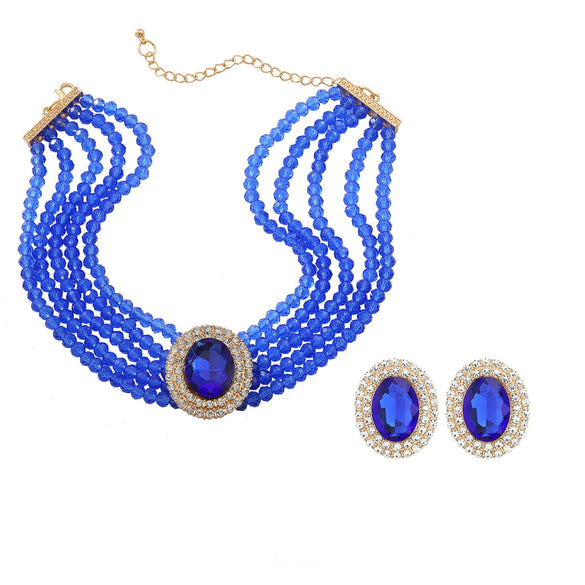 Wholesale Jewelry Rhinestone Geometric Earrings And Necklaces