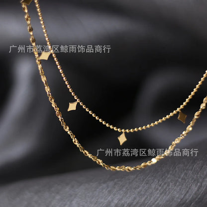 Fashion Rhombus Titanium Steel Necklace