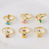 Wholesale Jewelry Ring Copper Zircon Cartoon Animal Geometric Style Microinlaid Colorful Zircon