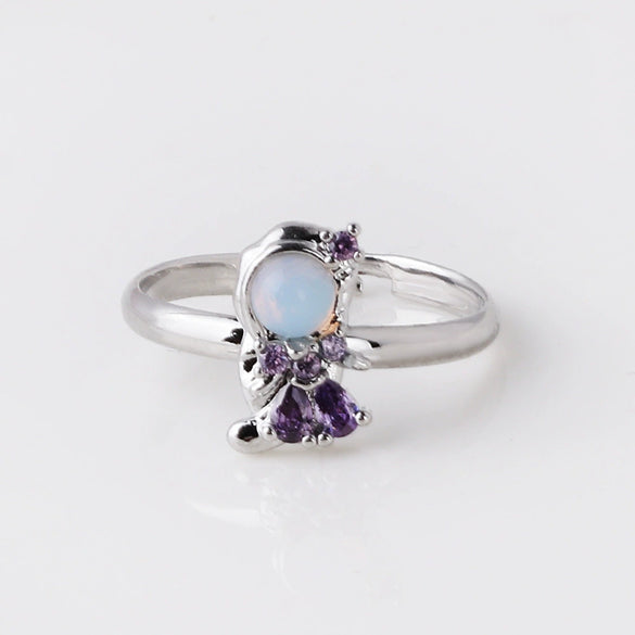 Wholesale Jewelry Ring Copper Zircon Cartoon Animal Geometric Style Microinlaid Colorful Zircon