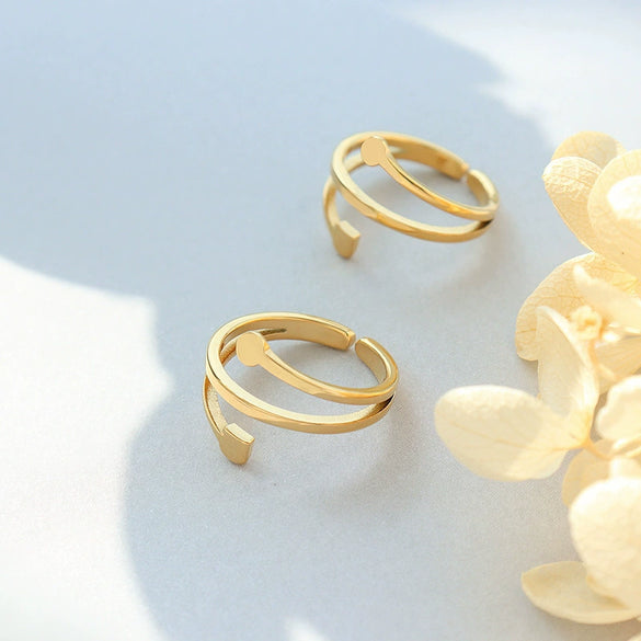 Wholesale Jewelry Ring Titanium Steel Geometric Style Electroplated