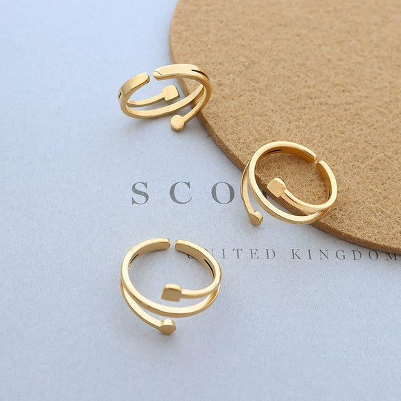 Wholesale Jewelry Ring Titanium Steel Geometric Style Electroplated