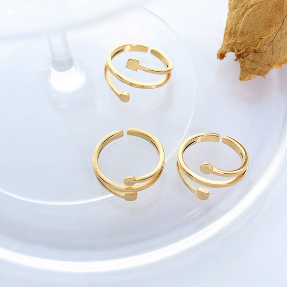 Wholesale Jewelry Ring Titanium Steel Geometric Style Electroplated