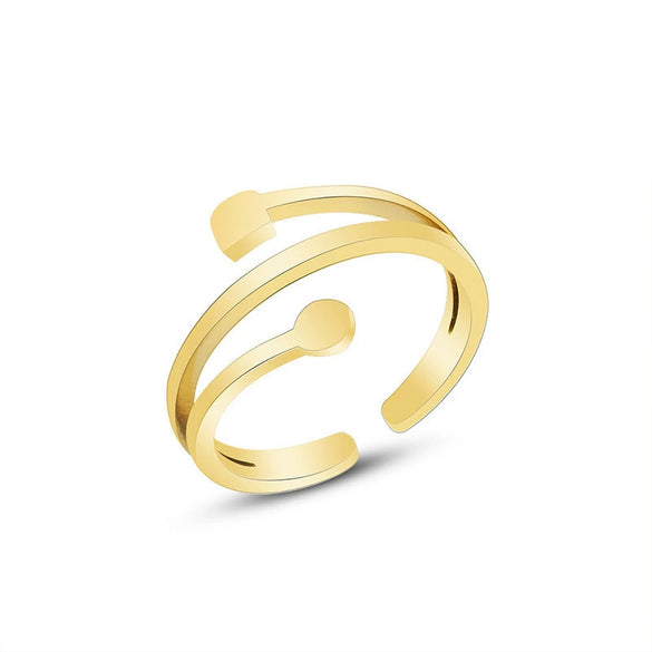 Wholesale Jewelry Ring Titanium Steel Geometric Style Electroplated