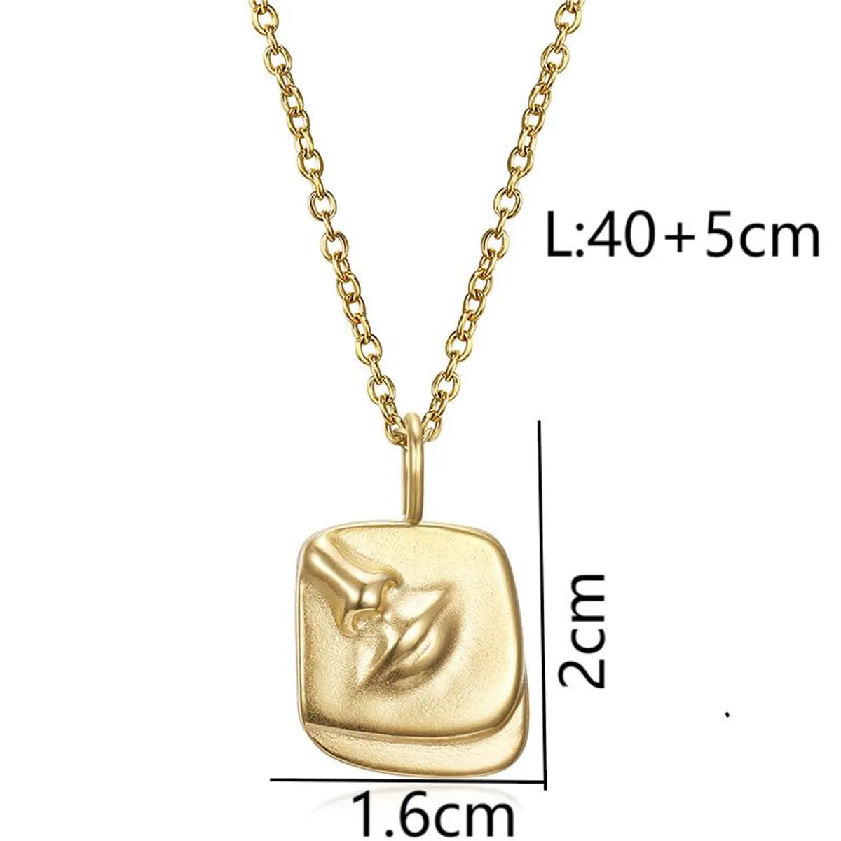 Wholesale Jewelry Rock Punk Streetwear Body 304 Stainless Steel 14K Gold Plated Pendant Necklace