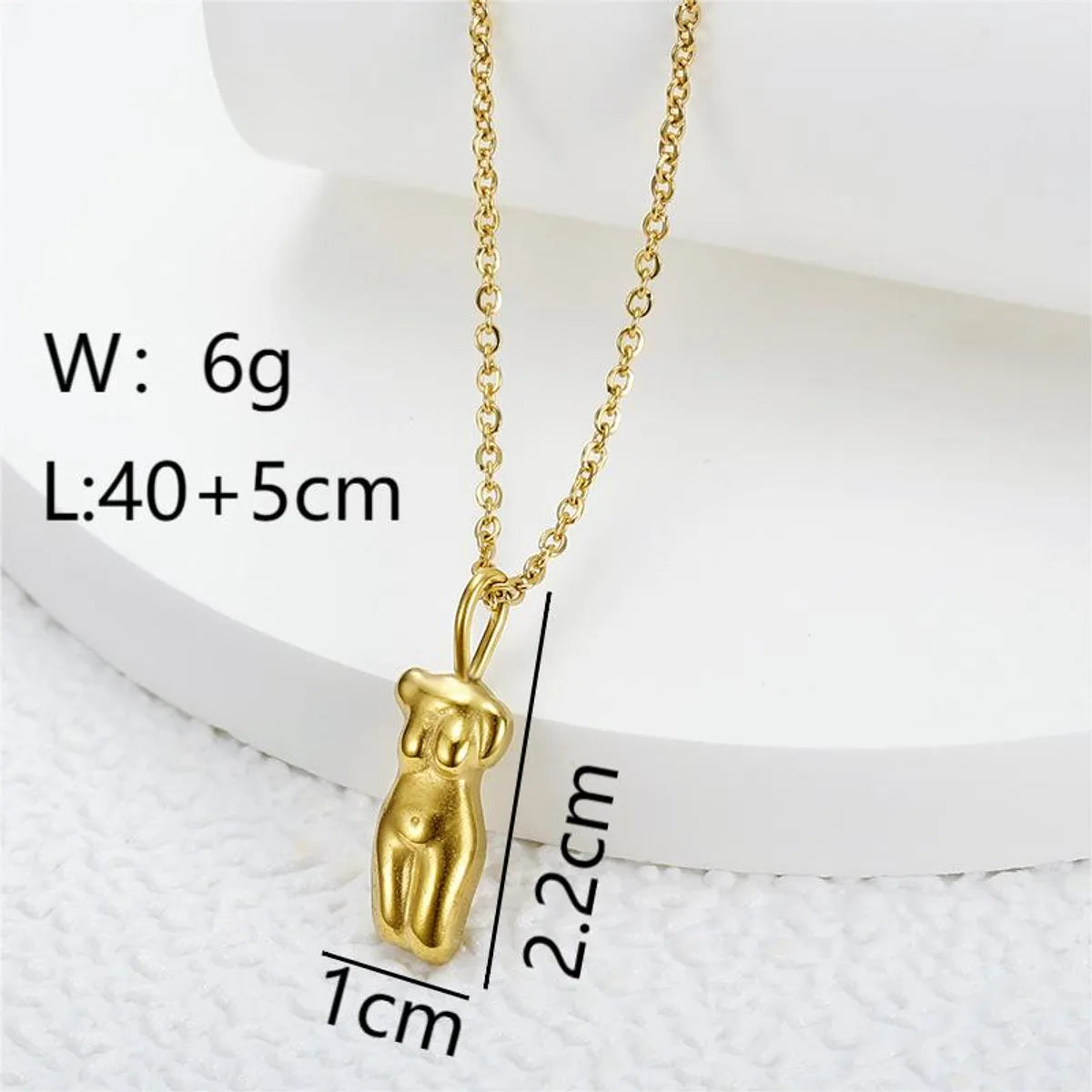 Wholesale Jewelry Rock Punk Streetwear Body 304 Stainless Steel 14K Gold Plated Pendant Necklace