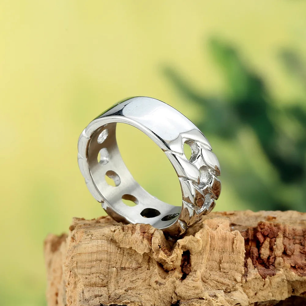 Wholesale Jewelry Rock Solid Color 316 Stainless Steel  Hollow Out Rings