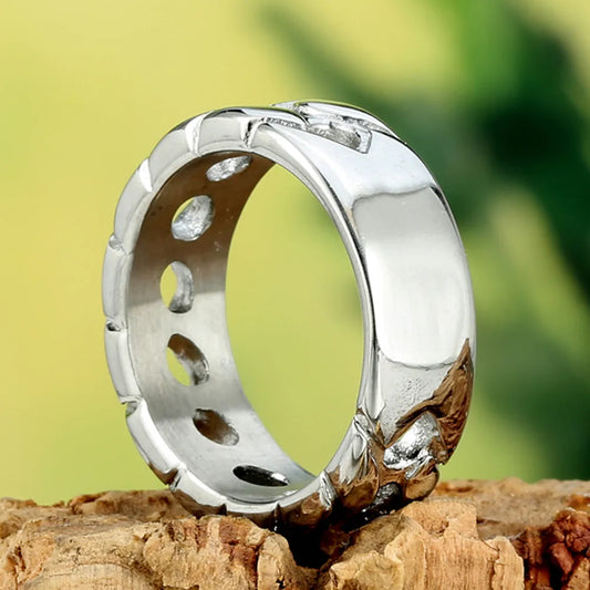 Wholesale Jewelry Rock Solid Color 316 Stainless Steel  Hollow Out Rings