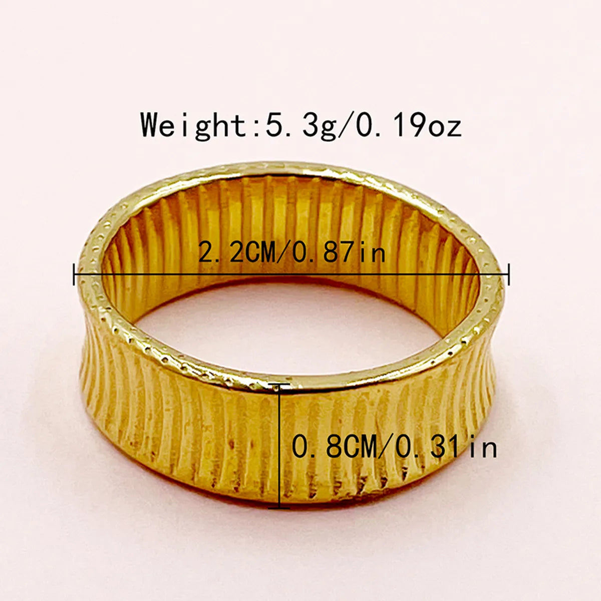 Wholesale Jewelry Roman Style Commute Stripe 304 Stainless Steel 14K Gold Plated Rings