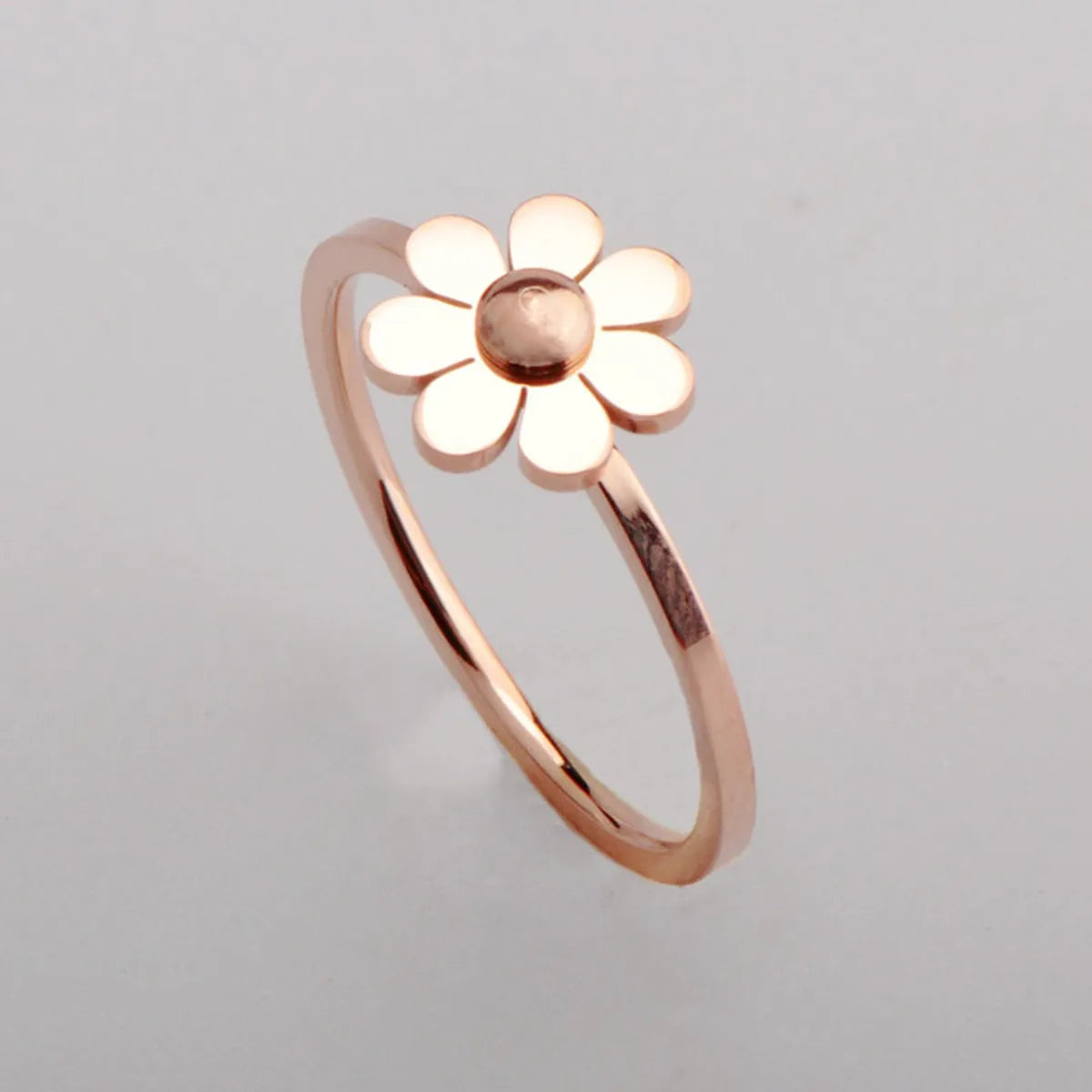 Wholesale Jewelry Romantic Modern Style Sweet Flower 304 Stainless Steel 18K Gold Plated Rings