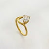 Wholesale Jewelry Romantic Shiny Round Water Droplets 316L Stainless Steel  Zircon 18K Gold Plated Inlay Rings