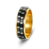 Wholesale Jewelry Rotatable Titanium Steel Geometric Ring Electroplated Black