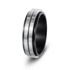 Wholesale Jewelry Rotatable Titanium Steel Geometric Ring Electroplated Black